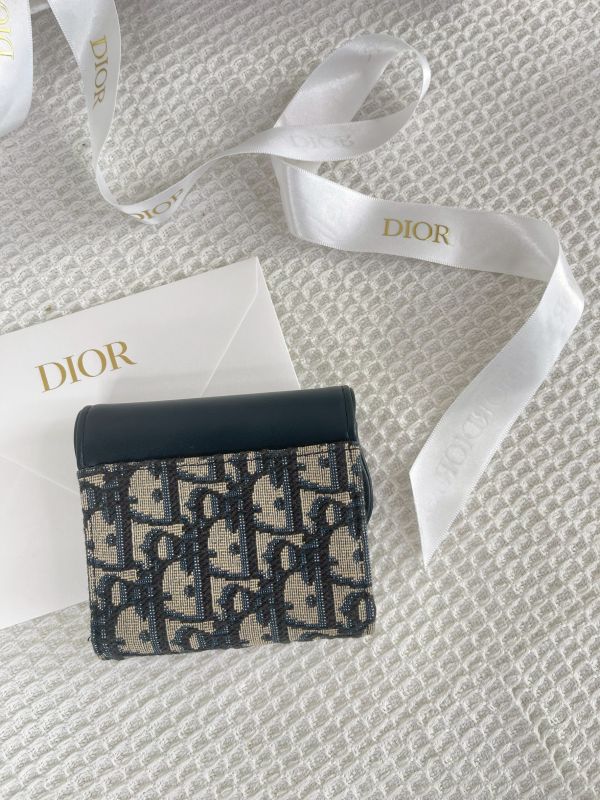 【分期0利率】Dior Saddle Lotus三折短夾【99成新】 