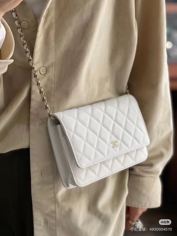 【分期0利率】CHANEL 魚子醬 WOC 白淡金 【95成新】 