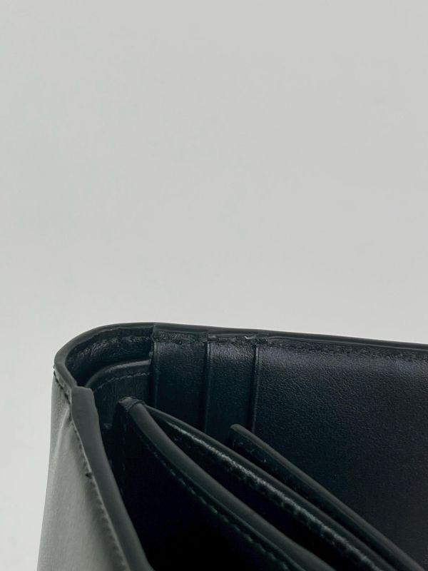 【未使用閒置品】CELINE 亮面牛皮革TRIOMPHE三折短夾 