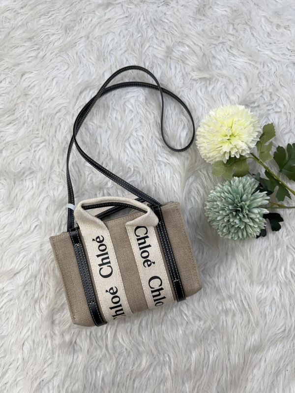 【12期0利率】CHLOE WOODY TOTE 迷你 深藍色【9成新】 