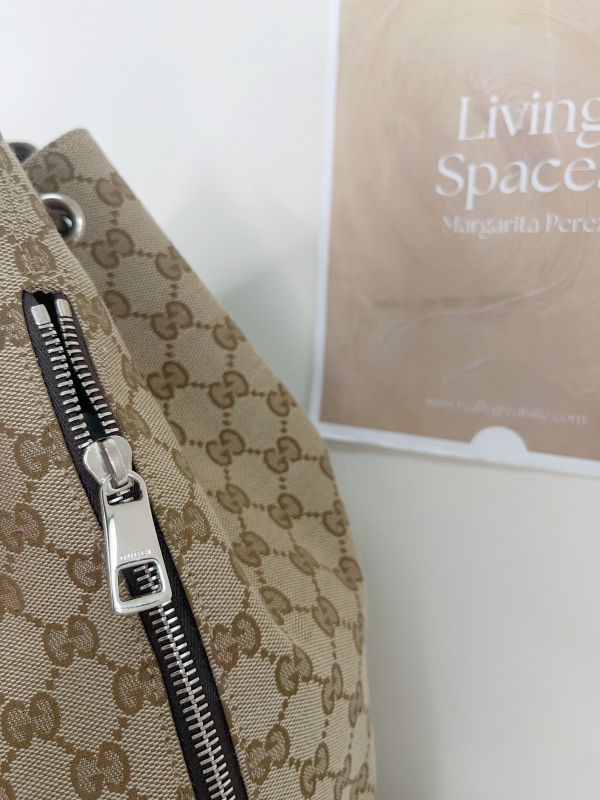 【分期0利率】GUCCI 老花束口水桶後背包【85成新】 