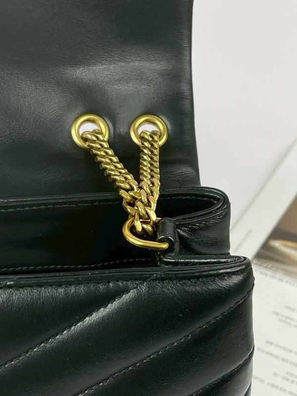 【分期0利率】YSL LOULOU 翻蓋雙層斜背包【95成新】 