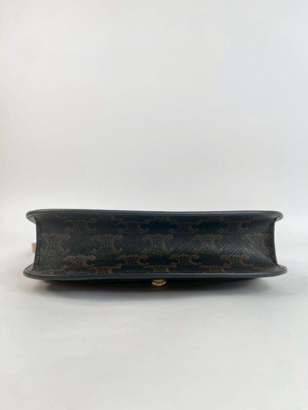 【99成新】CELINE DUO標誌印花及牛皮飾邊WOC 