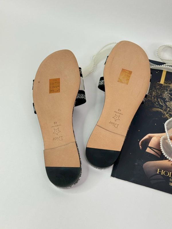 【未使用閒置品】DIOR DWAY 刺繡拖鞋 