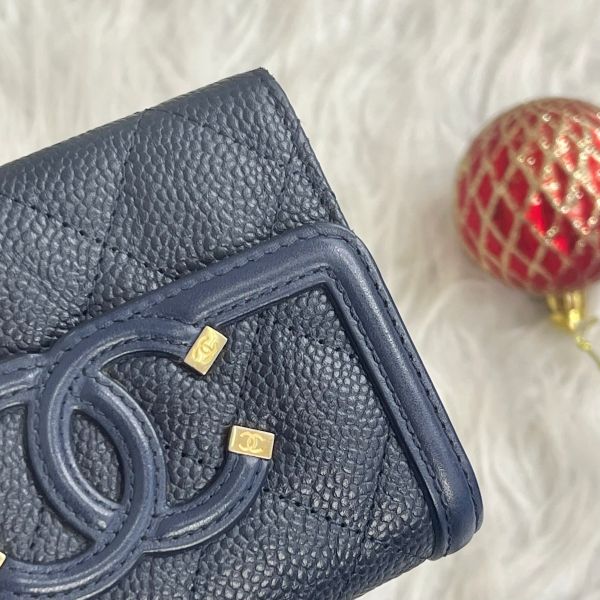 【12期0利率】CHANEL FILIGREE牛皮信封卡包【9成新】 