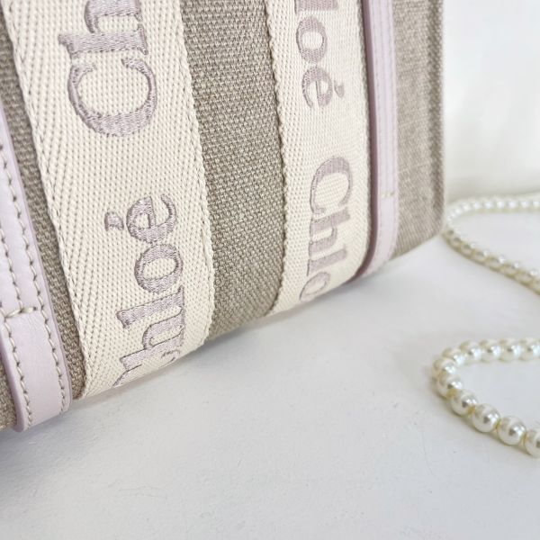 【12期0利率】CHLOE  MINI WOODY TOTE背帶刺繡款【99新】 