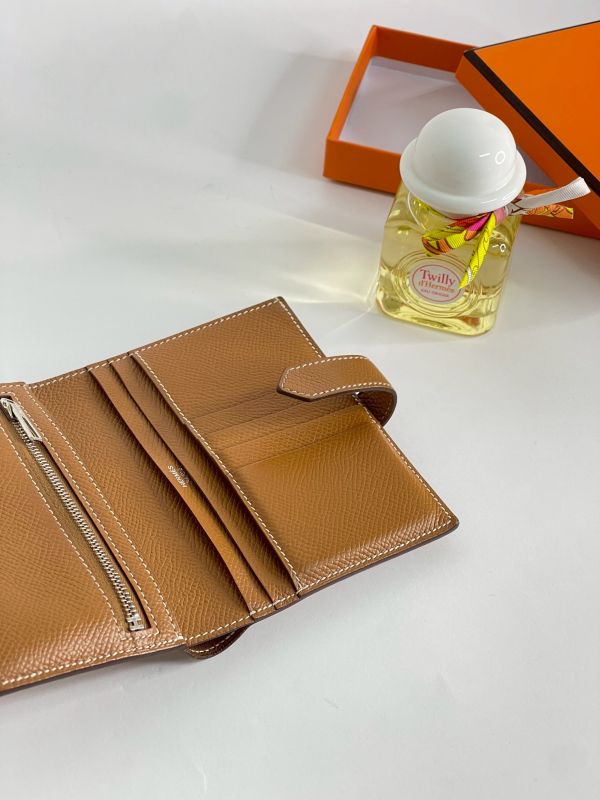 【分期0利率】HERMES BEARN 短夾金棕銀【9成新】 