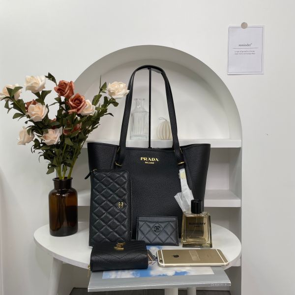 【全新閒置品】【12期0利率】PRADA 防刮牛皮磁扣托特包 