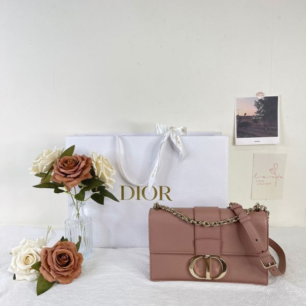 【12期0利率】DIOR 30 MONTAIGNE 中號 乾燥玫瑰粉【95成新】 