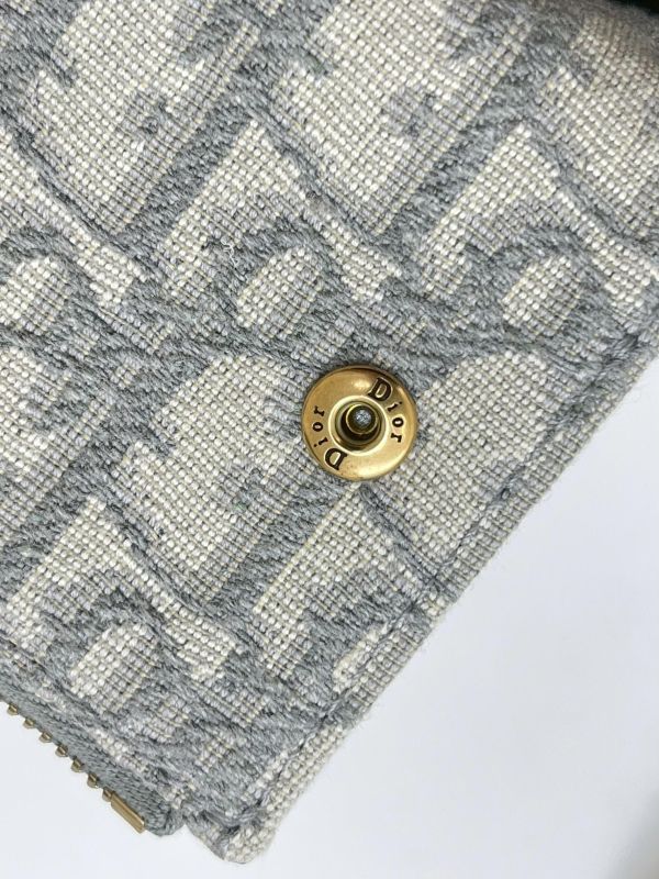 【95成新】DIOR SADDLE LOTUS 老花三折短夾 