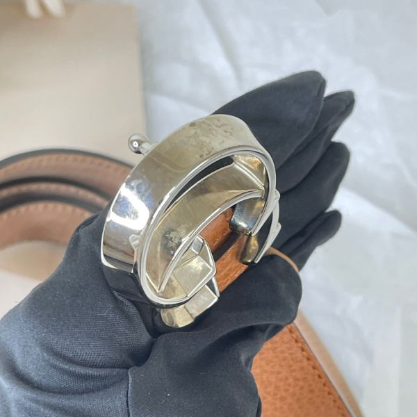 【12期0利率】GUCCI 雙G扣頭皮帶 3公分【9成新】 