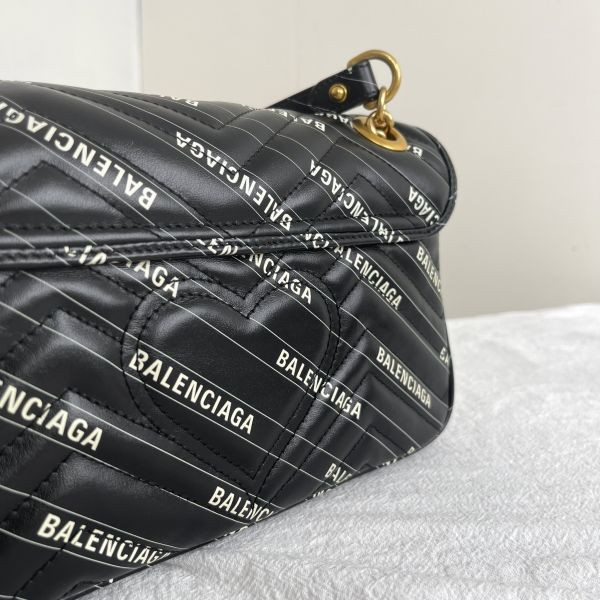 【分期0利率】GUCCI Marmont 巴黎世家聯名款26CM 肩背包【未使用閒置品】 