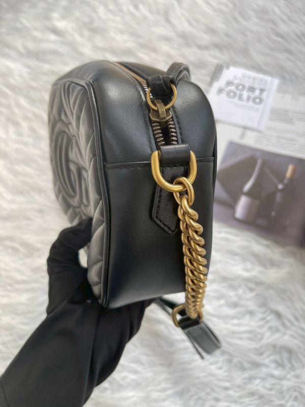 【分期0利率】GUCCI Marmont 相機包黑金【9成新】 
