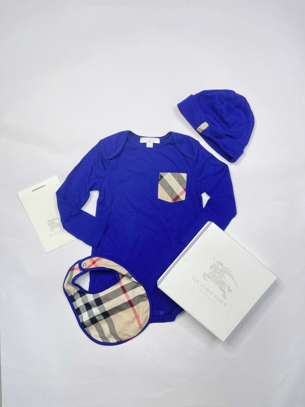 【未使用閒置品】BURBERRY 嬰兒包屁衣禮盒組 