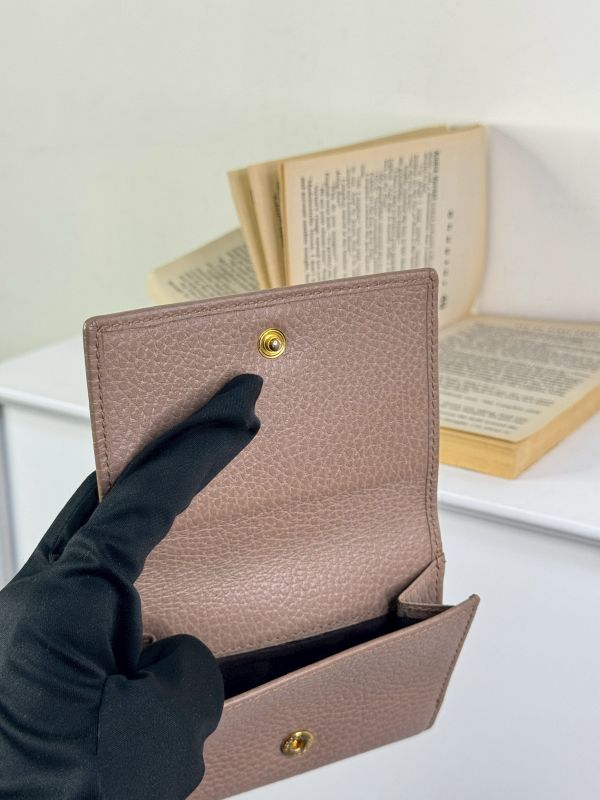 【分期0利率】GUCCI GG MARMONT荔枝皮雙層零錢袋三折短夾【9成新】 