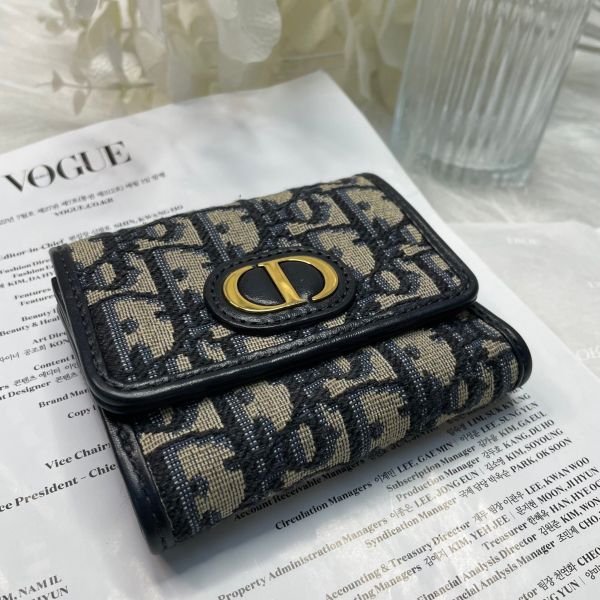 【9成新】【12期0利率】DIOR 30 MONTAIGNE 老花三折短夾 