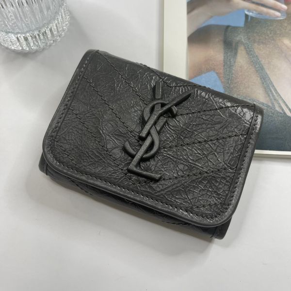 【12期0利率】YSL NIKI三折短夾【99成新】 