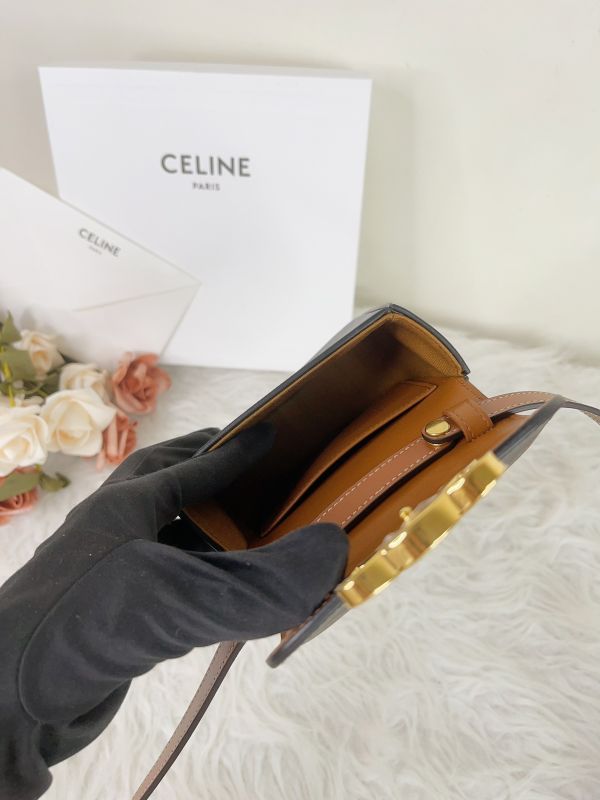 【分期0利率】CELINE 凱旋門帆布及小牛皮迷你翻蓋包【未使用閒置品】 