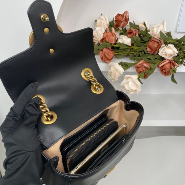 【99新】【12期0利率】GG Marmont絎縫迷你手提袋 方胖馬夢 