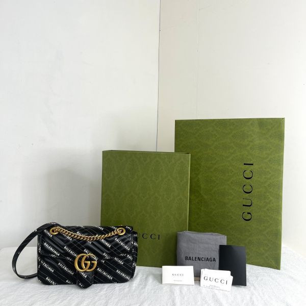 【分期0利率】GUCCI Marmont 巴黎世家聯名款26CM 肩背包【未使用閒置品】 