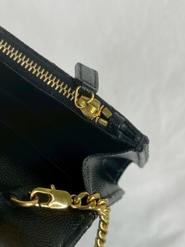 【分期0利率】YSL WOC 魚子醬鍊包黑金 19.5CM【95成新】 