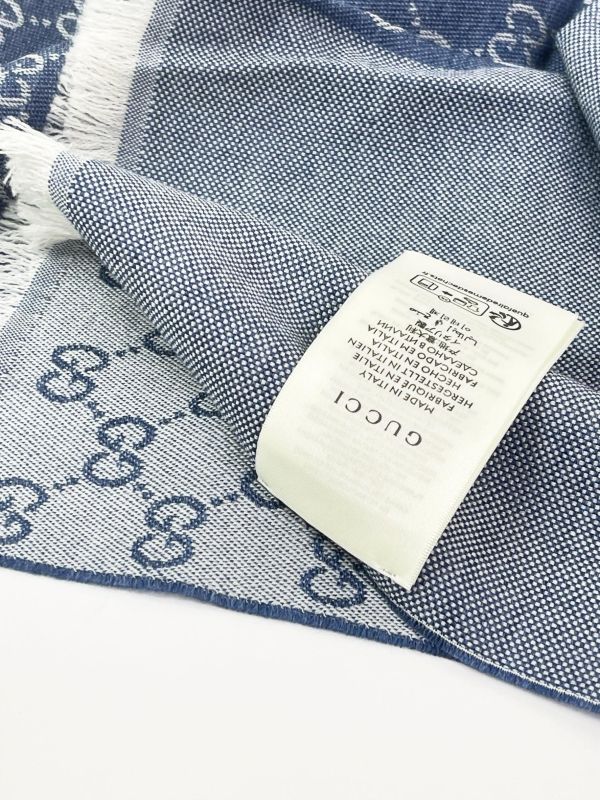 【全新品】GUCCI 經典雙G緹花純羊毛圍巾 