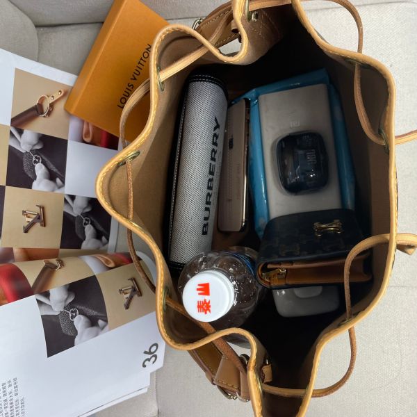 【85成新】【12期0利率】LV Petit Noe 單肩抽繩老花水桶M42226 