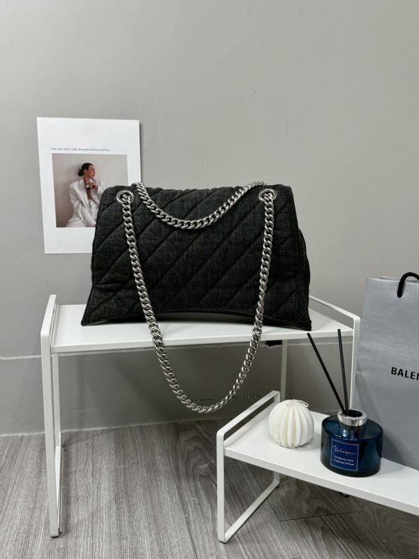 【分期0利率】BALENCIAGA CRUSH 绗縫牛仔沙漏包 中號【99成新】 