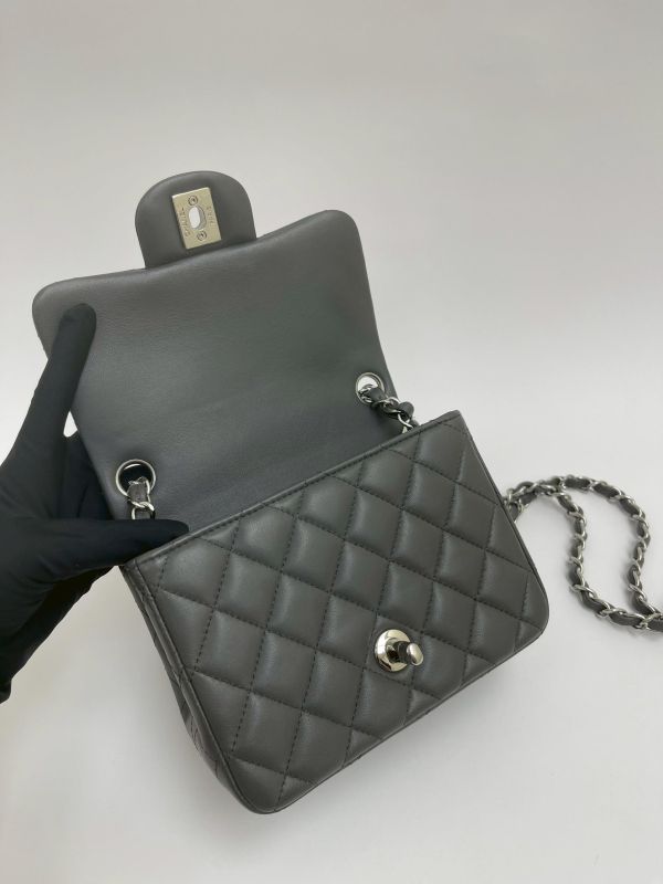 【95成新】CHANEL 方胖 晶片款深灰 