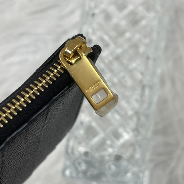 【分期0利率】YSL 粒面壓紋牛皮拉鍊卡片零錢包【99成新】 