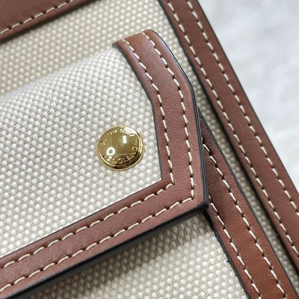 【12期0利率】BURBERRY 帆布拼接皮革口袋包【95成新】 