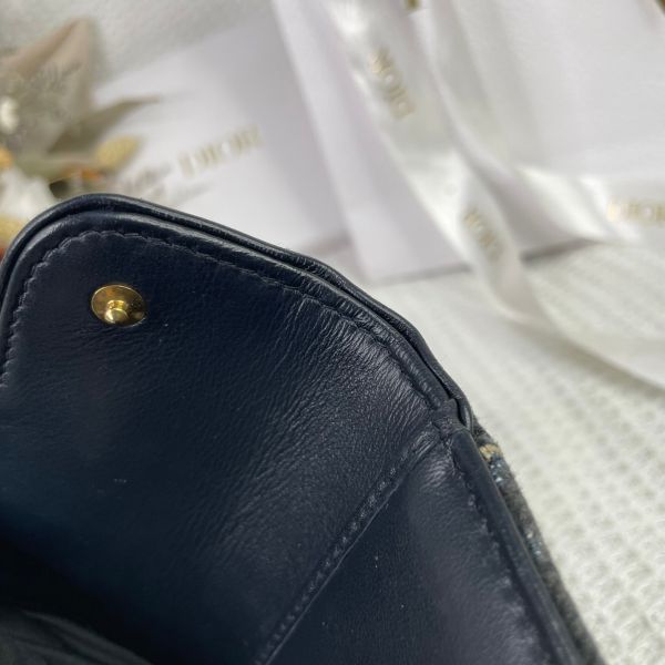 【成新】【12期0利率】DIOR SADDLE LOTUS 三折短夾 
