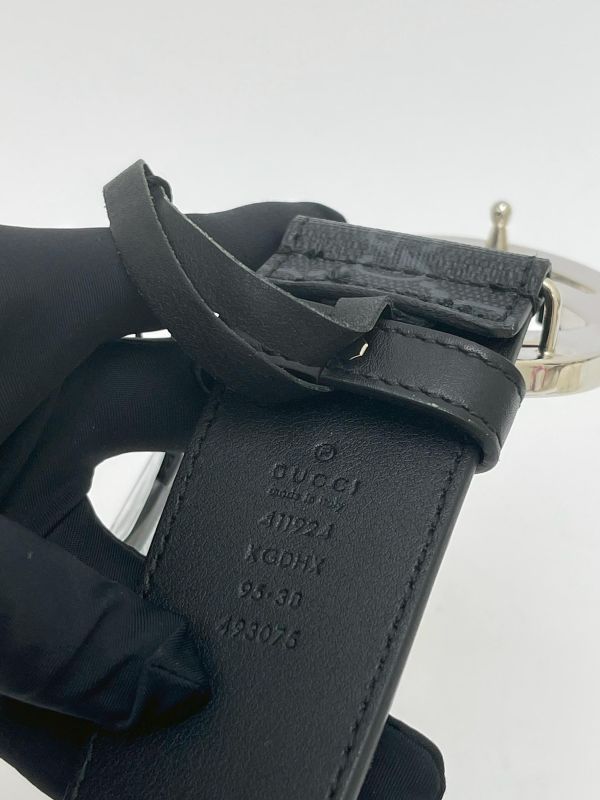 【95成新】GUCCI  Signature皮革皮帶 95CM 