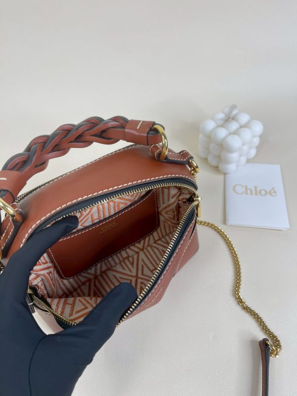 【分期0利率】CHLOE MINI DARIA 手工編織提把金屬鍊手提兩用包【9成新】 