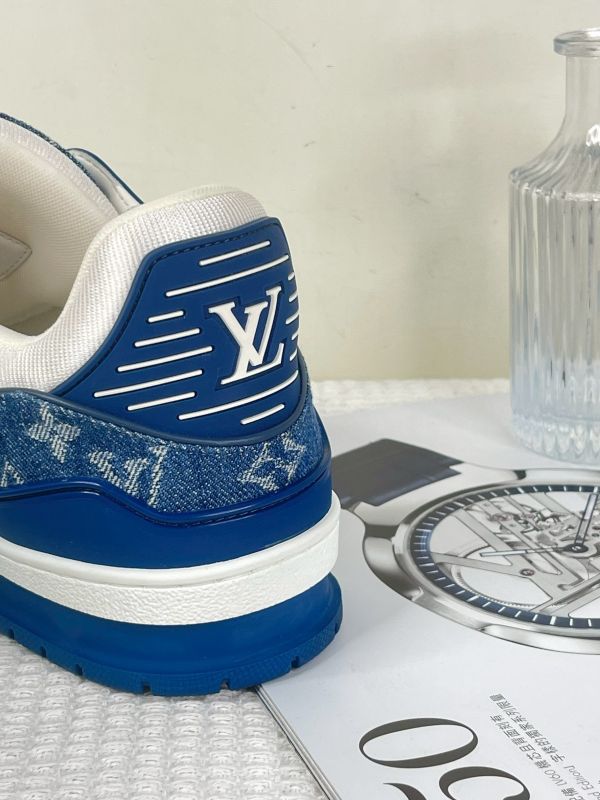 【分期0利率】LV Trainer Sneaker 深藍  9碼【99成新】 