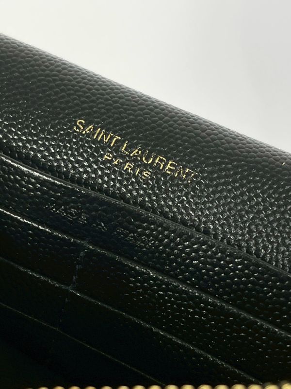 【9成新】YSL WOC 魚子醬鍊包黑金 19.5CM 
