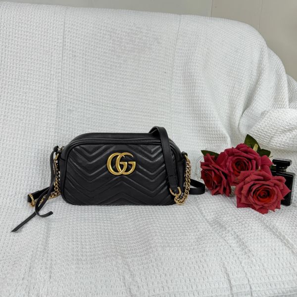 【9成新】【12期0利率】GUCCI GG Marmont 相機包 24公分 gucci 女包