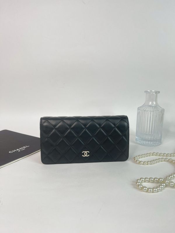 【分期0利率】CHANEL 羊皮對開長夾【95成新】 