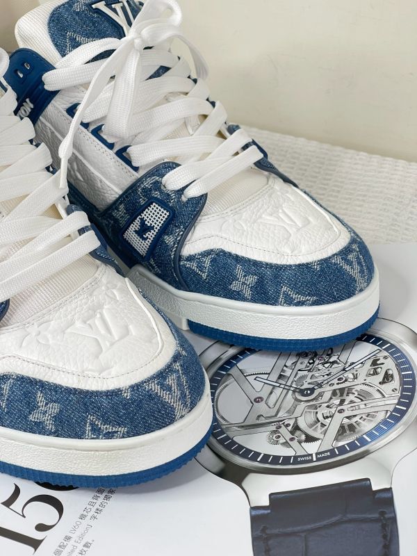 【分期0利率】LV Trainer Sneaker 深藍  9碼【99成新】 