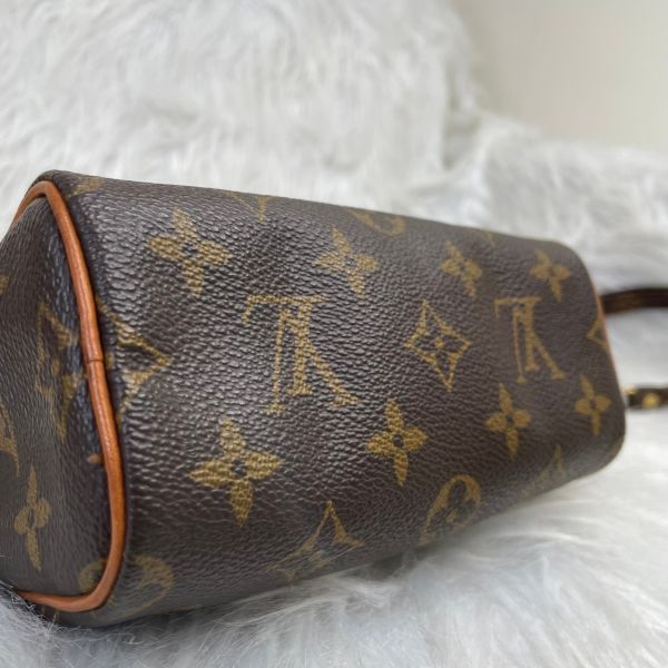 【12期0利率】LV  MINI SPEEDY  老花迷你波士頓手提斜背包【85成新】 