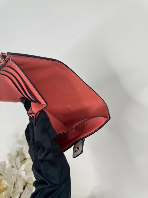【分期0利率】LOEWE 粒面小牛皮小號豎款錢包【95成新】 