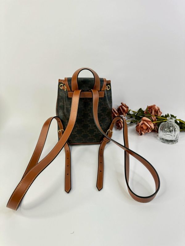 【9成新】CELINE Triomphe帆布及小牛皮迷你型FOLCO背包 