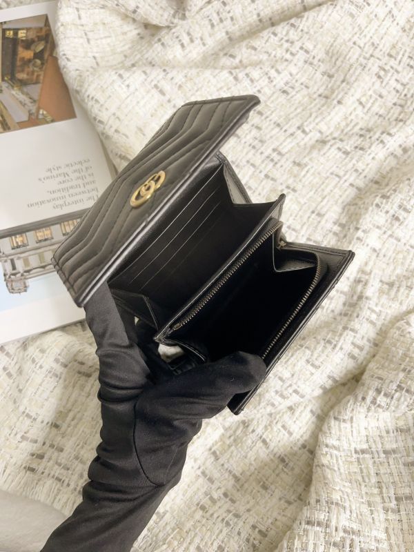 【分期0利率】GUCCI GG Marmont 三折零錢短夾 【9成新】 