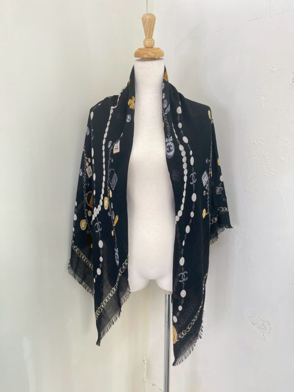 【95成新】CHANEL 25B  NO.5香水方形披肩 