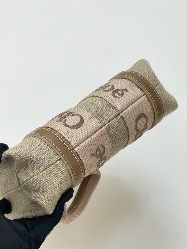 【95成新】CHLOE  MINI WOODY TOTE背帶刺繡款 