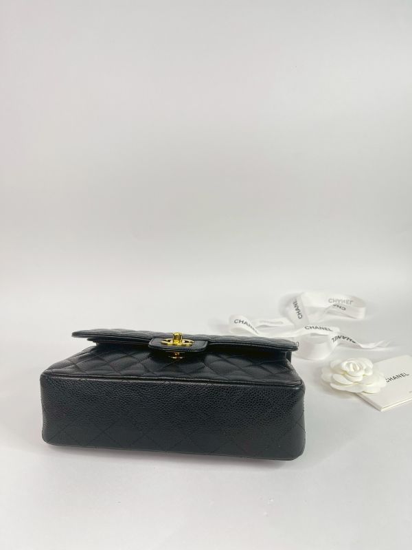 【95成新】CHANEL CF23黑色金扣荔枝防刮牛皮 
