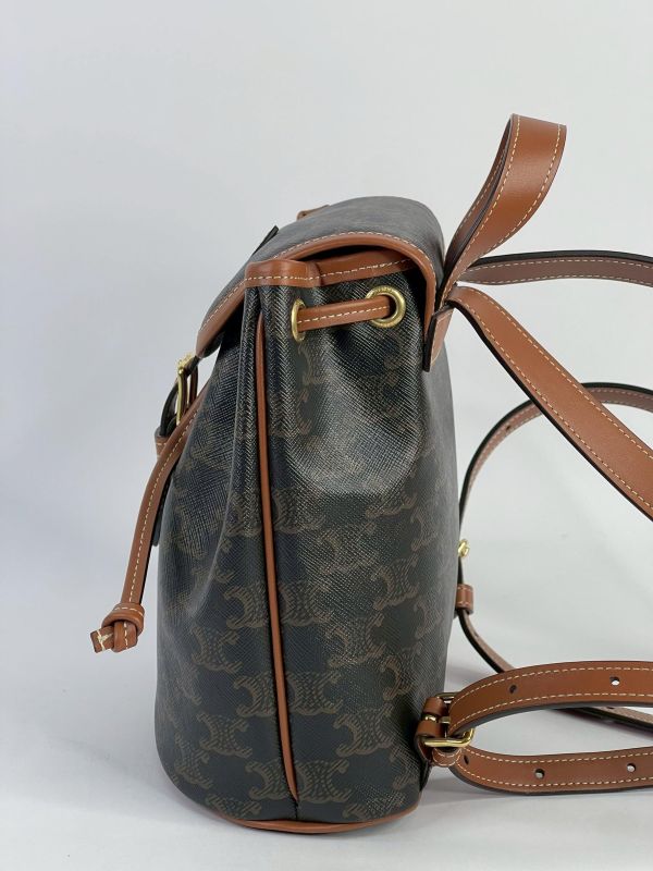 【9成新】CELINE Triomphe帆布及小牛皮迷你型FOLCO背包 