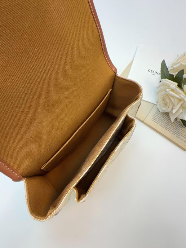 【95成新】CELINE Triomphe帆布中型Folco手袋 
