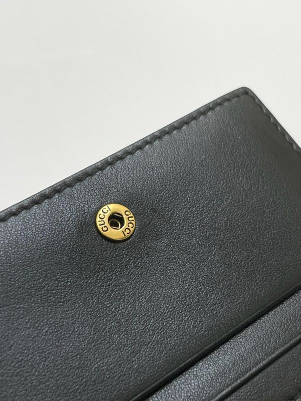 【9成新】GUCCI Marmont 愛心兩摺拉鍊零錢袋短夾 