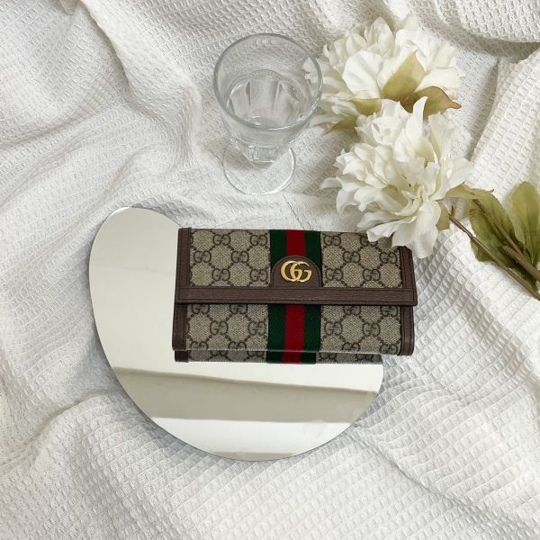 【12期0利率】【全新品】GUCCI Ophidia 扣式信封長夾【現金價23500】 